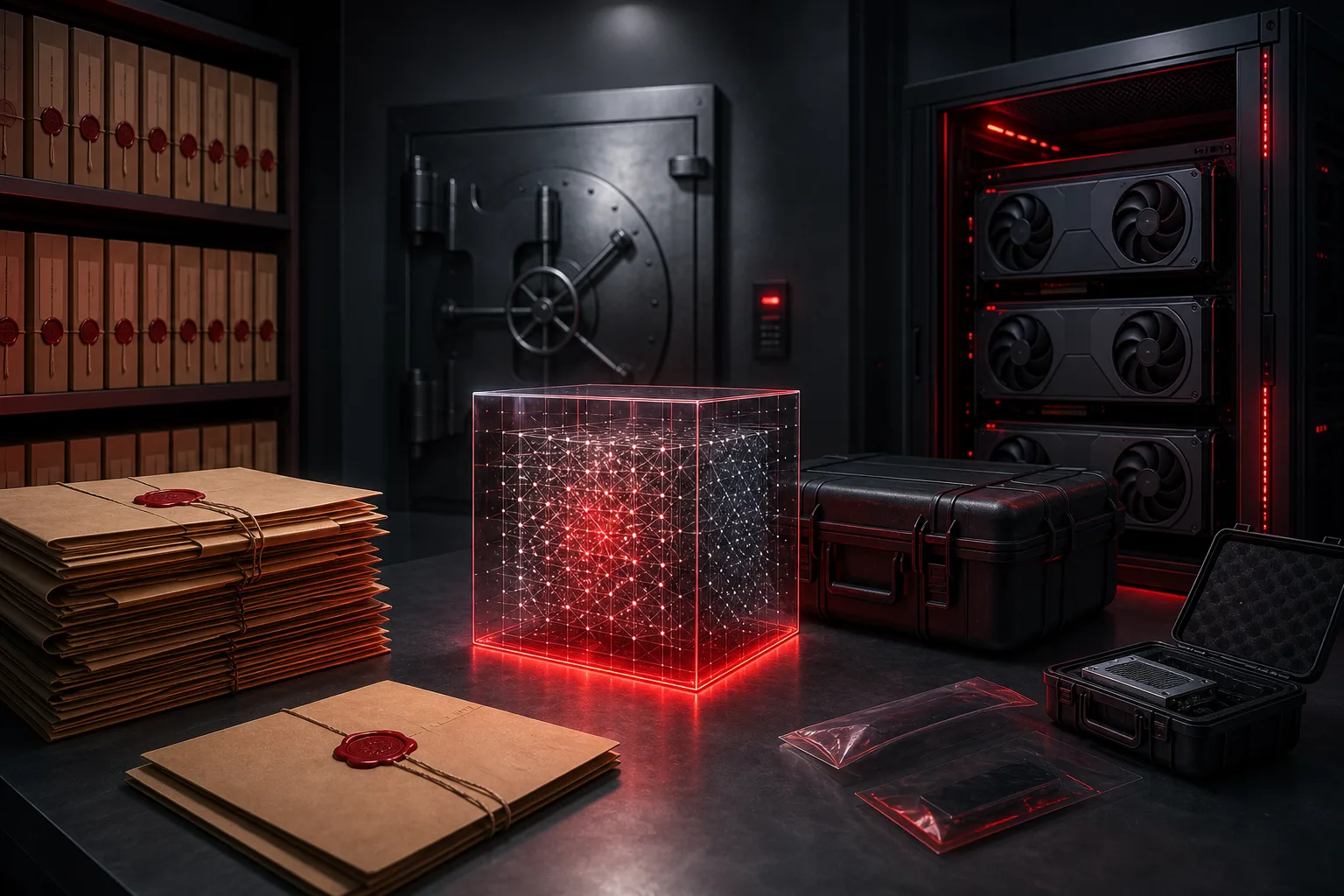 Digital evidence vault with offline GPU and sealed case folders